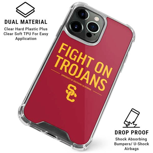 University of Southern California Fight On Trojans Red iPhone 16 Pro Clear Case
